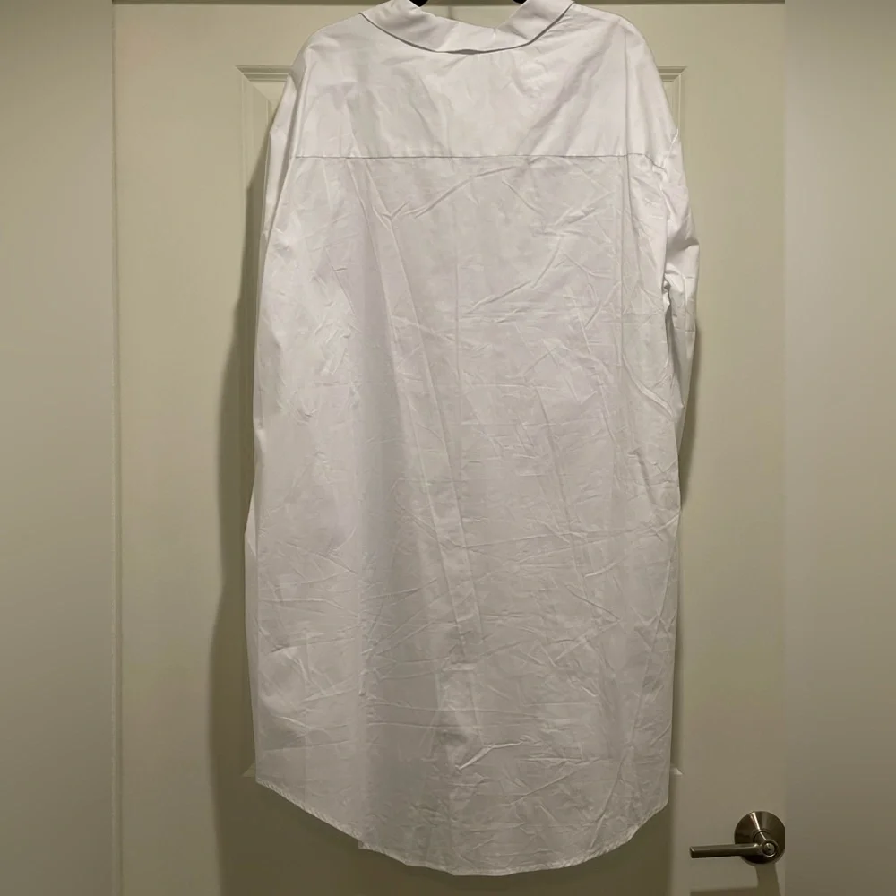 Fashion Nova Curve Professional Shine Shirt Dress - White XL - Picture 5 of 6